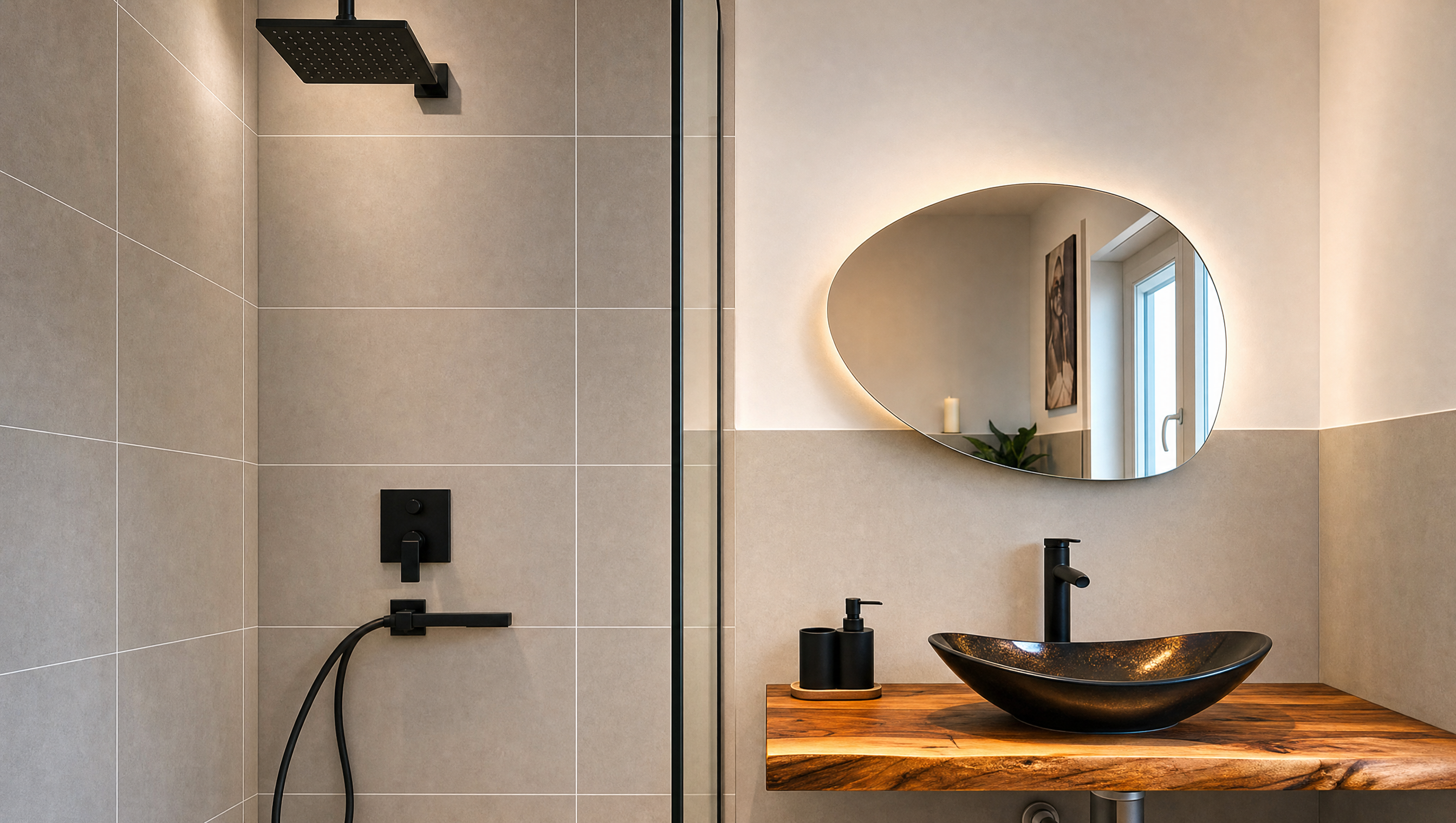 Badezimmer mit Regendusche